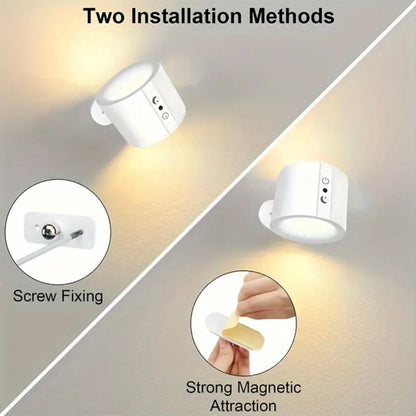 Two installation methods of a white light fixture on a gray background.