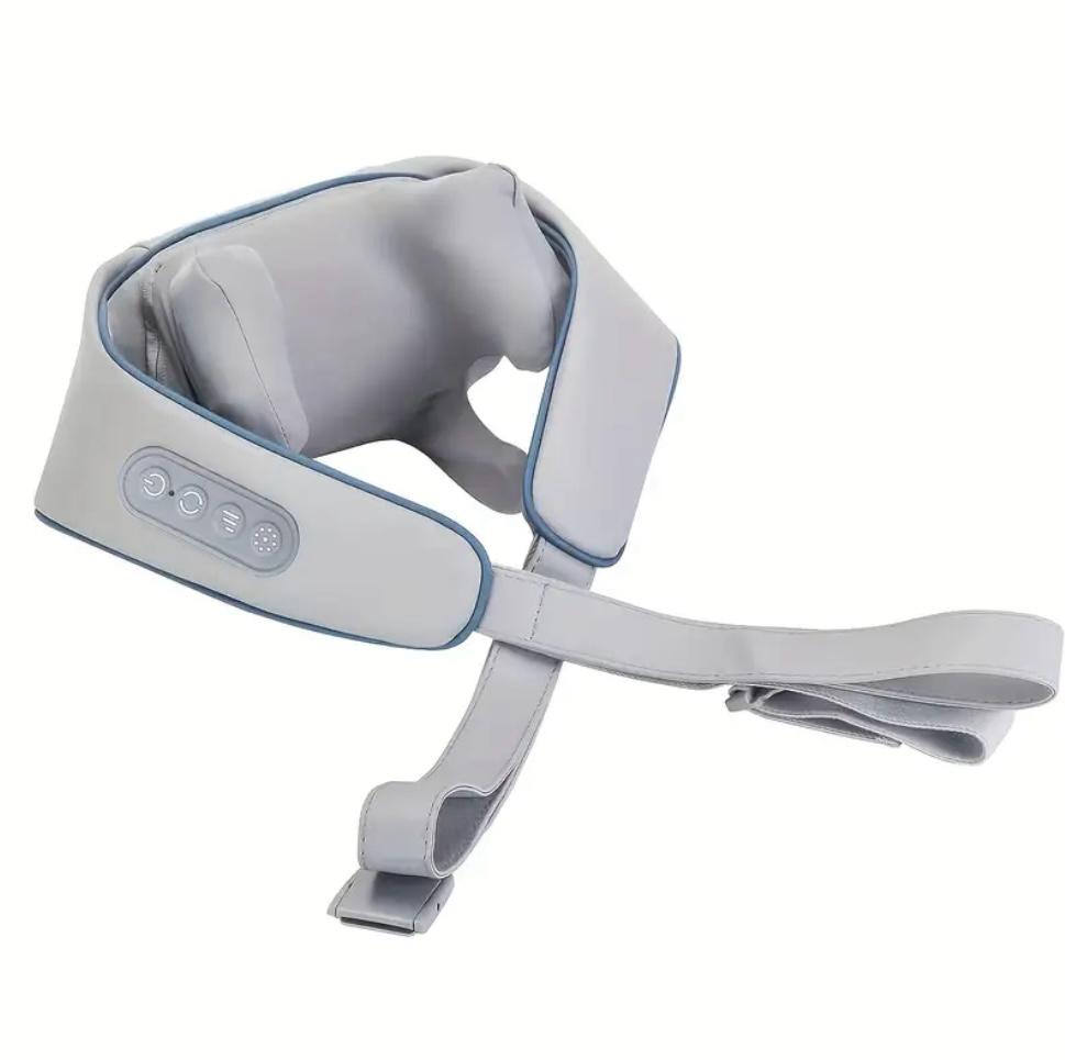 6D Grey Neck massager with control panel on a white background