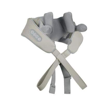 8D Gray Neck massager with straps on a white background