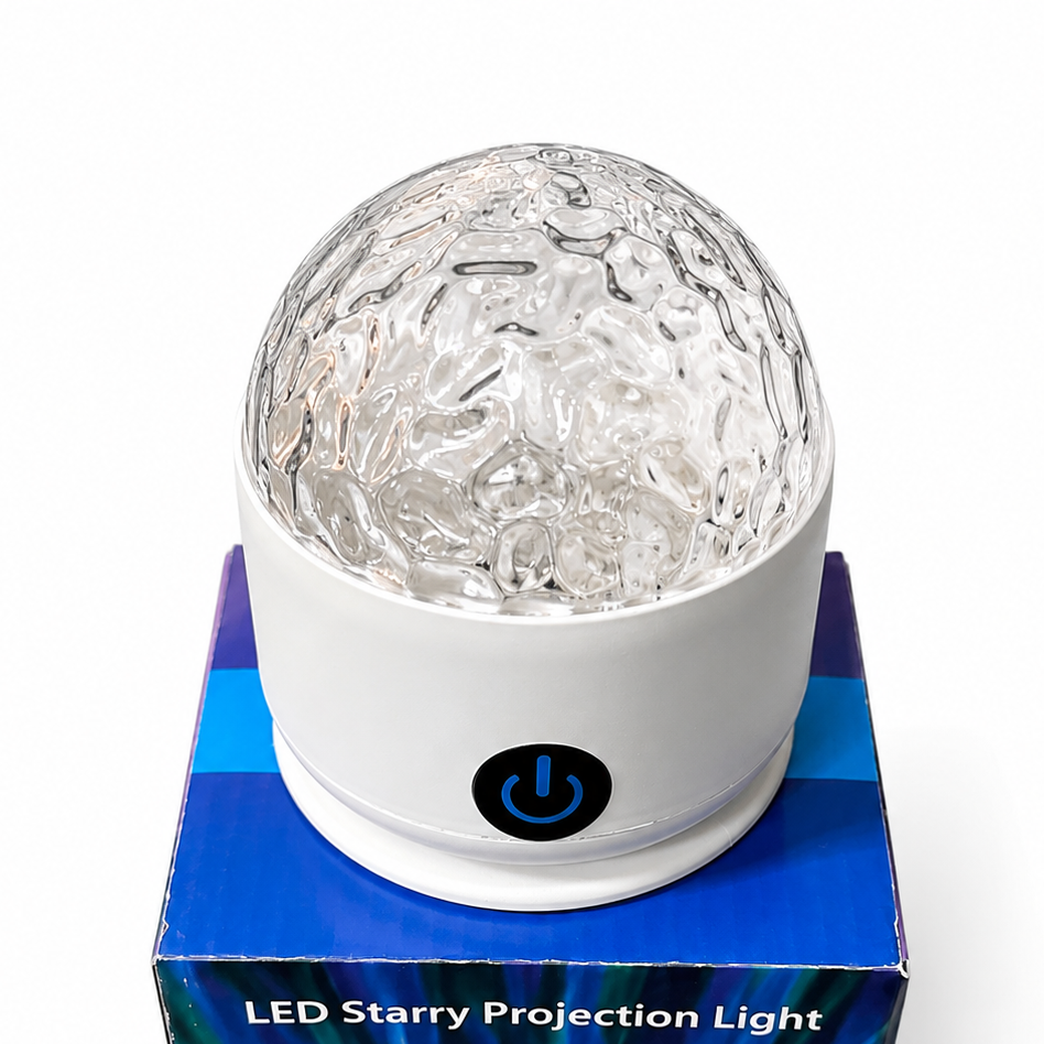 Luminous_web LED starry projection light on its packaging with a white background
