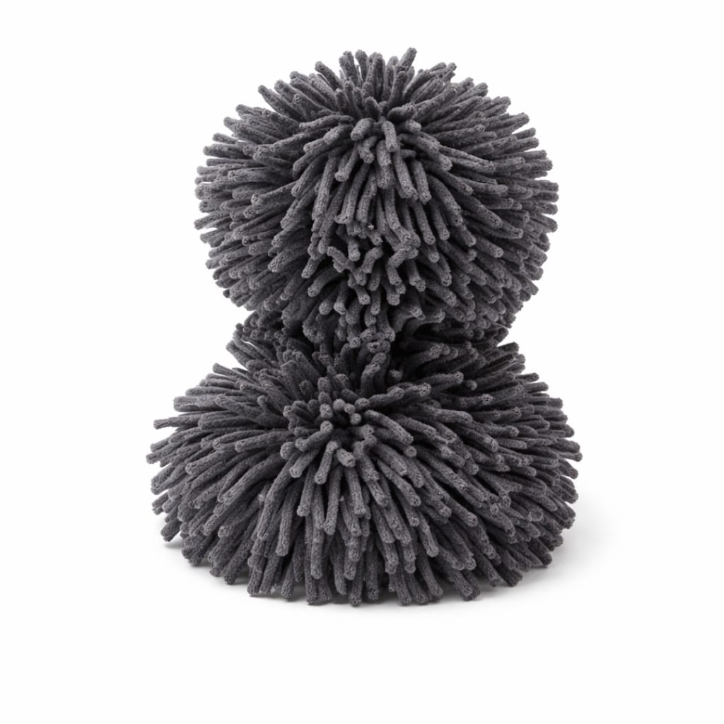 Gray textured ball on a white background