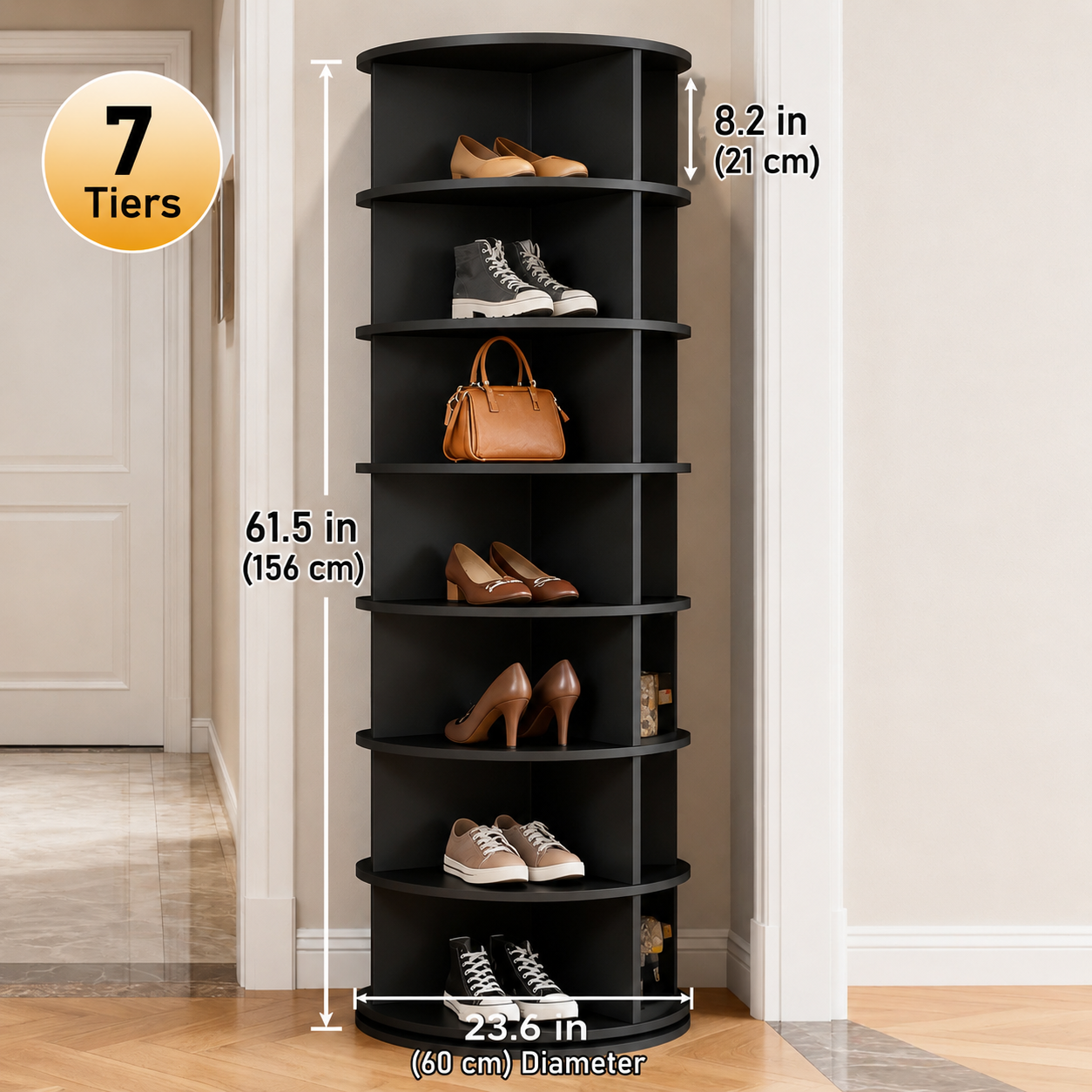Kruworld™ 7-Layer 360° Rotating Shelf