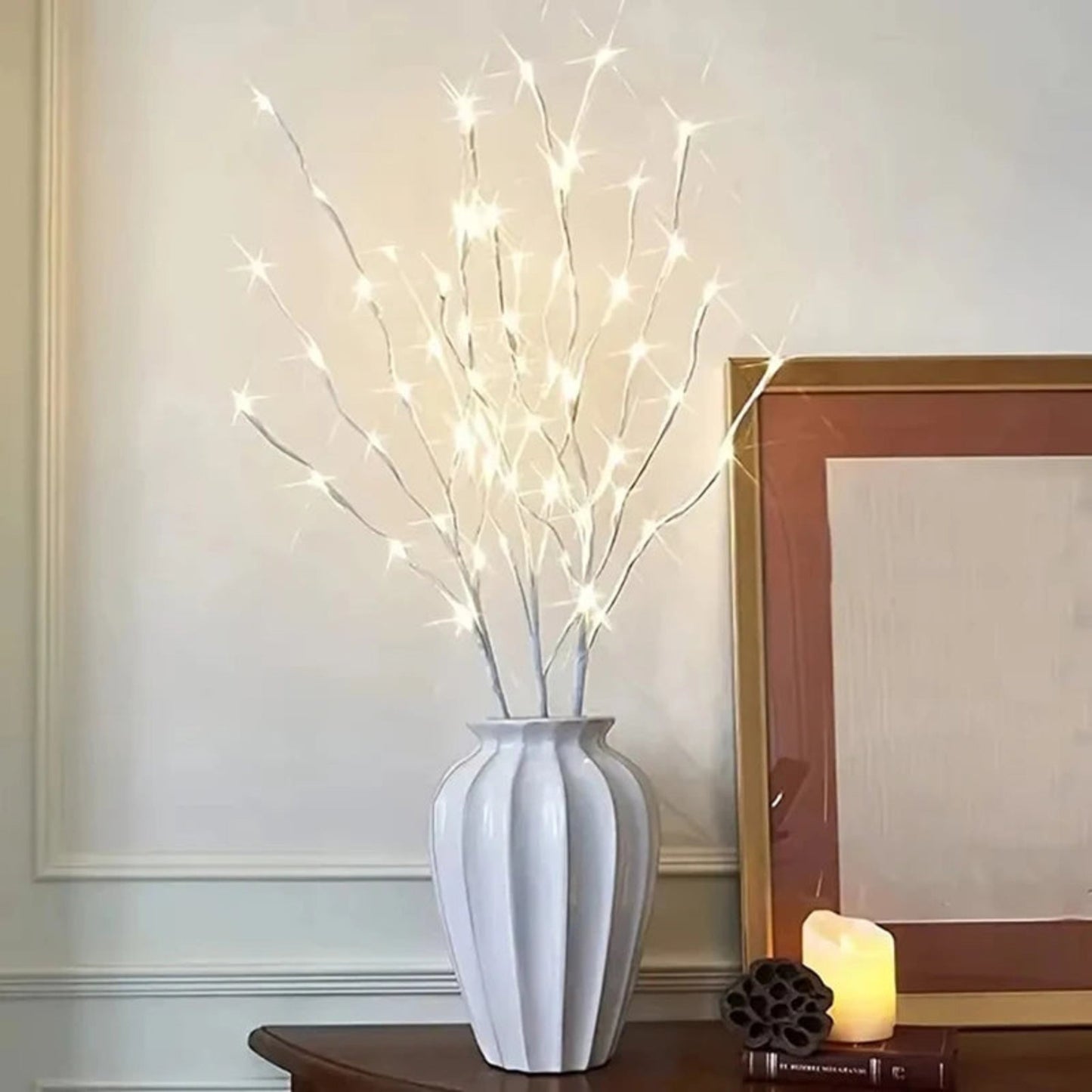 Kruworld™ cold White Birch LED Branch Twig Lamp – Elegant Cordless Lamp for modern Homes & offices