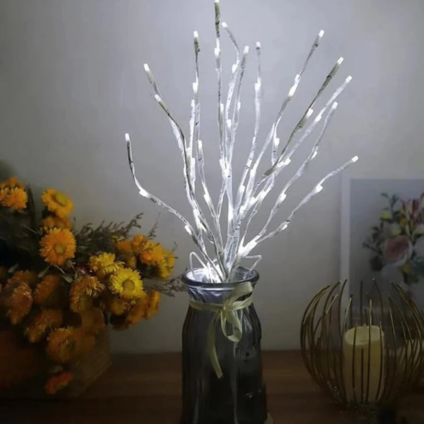 Kruworld™ cold White Birch LED Branch Light – Battery Operated Decorative Twig Lamp for office, events & home