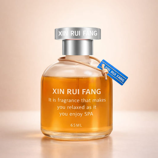 Kruworld perfume bottle with a beige background