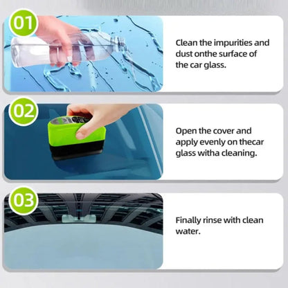 step_by_step instructions showing how to use the glass cleaner on car windows