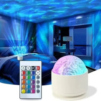 Kruworld™ Aurora Galaxy Projector Lamp – 16 Colors, Remote Control, Ocean Wave & Starry Night Light for Bedrooms