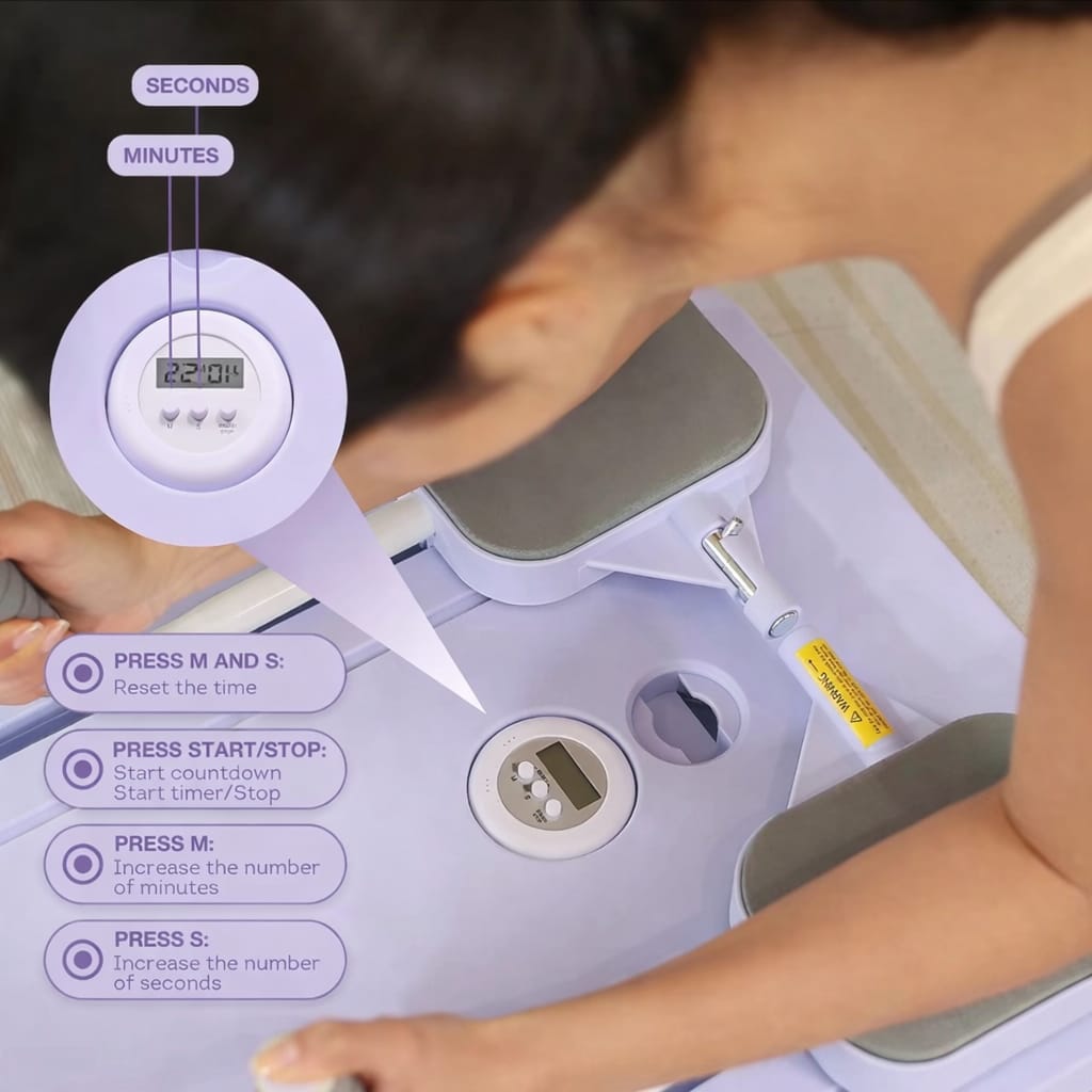Close-up of a hair removal device with control panel and digital display.