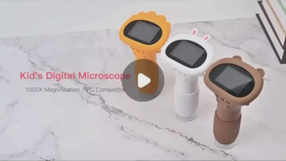 STEM Kids Digital Microscopes - 1000X Zoom, 2" IPS Screen & 8 LED Lights