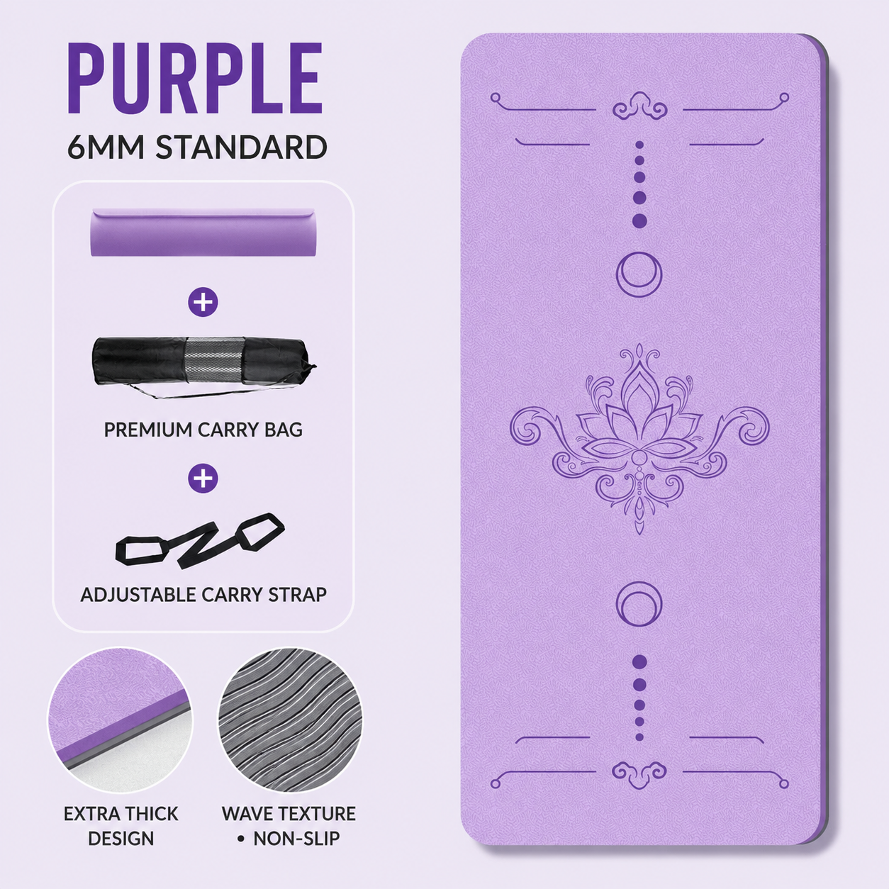 Kruworld™ Anti-Slip Yoga & Exercise Mat