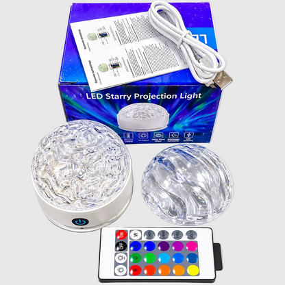 web_and_ocean_design LED starry projection light with packaging, remote control, and USB cable on a white background